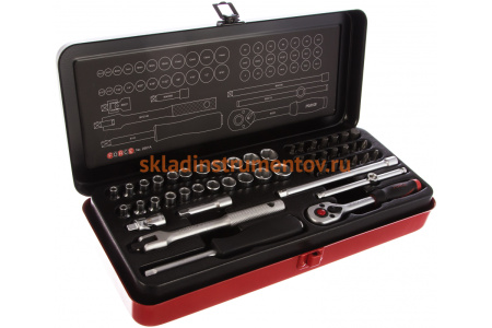 Набор дюймовых и метрических 6-ти гранных головок и головок-бит FORCE 2501А