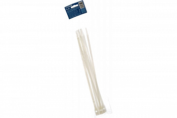 Кабельные стяжки ЗУБР КОБРА белые, с плоским замком, 7.6 х 370 мм, 10 штук, нейлоновые 30930-76-370