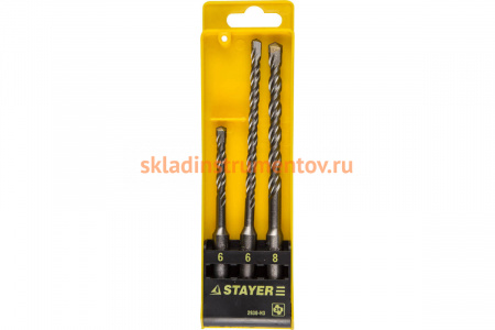 Набор буров по бетону STAYER 3 шт. 2930-H3