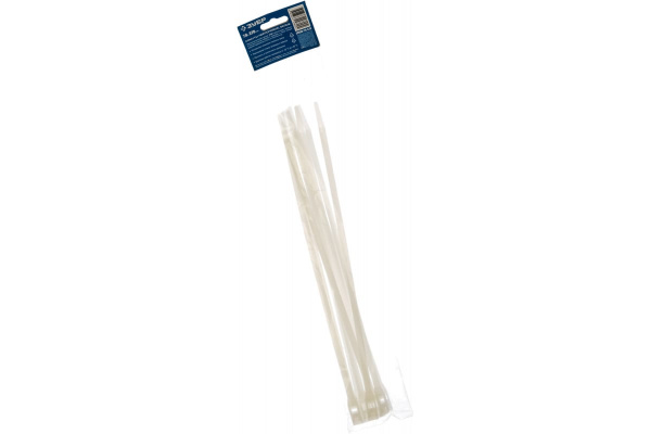 Кабельные стяжки ЗУБР КОБРА белые, с плоским замком, 7.6 х 370 мм, 10 штук, нейлоновые 30930-76-370