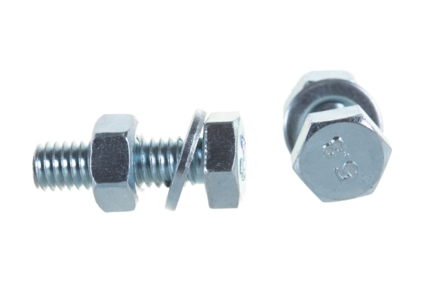 Болт с шестигранной головкой в комплекте с гайкой, шайбой, шайбой пружинной, ЗУБР, МАСТЕР, 303436-06-020