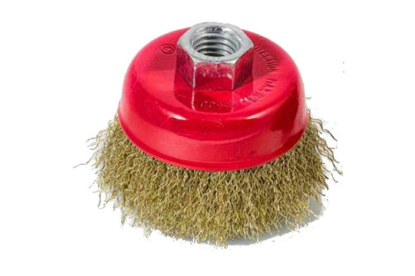Щётка-крацовка латунированная (75 мм; M14; мягкая) для УШМ Orientcraft OCCBAGM175300