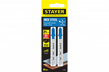 Полотна по металлу STAYER (2 шт; 50х1.2 мм; HSS; Т-хвост.; Т118В) для электролобзика 15993-1.4_z02