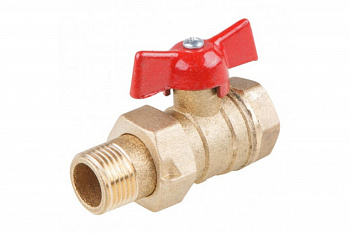 Шаровой кран БАЗ американка, Ду15, А31/1, прямой, бабочка, латунь БАЗ.А.А31.1.15