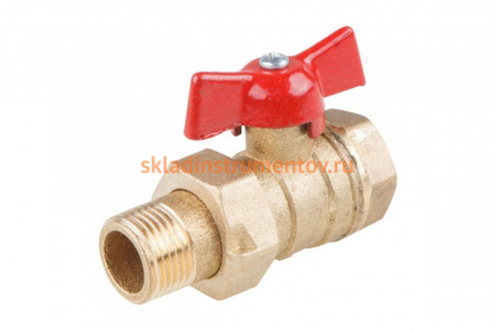 Шаровой кран БАЗ американка, Ду15, А31/1, прямой, бабочка, латунь БАЗ.А.А31.1.15