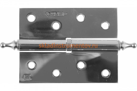 Дверная разъемная петля Зубр Эксперт 1 подшипник цвет хром CP правая с крепежом 100x75x2.5 мм 2 шт. 37605-100-2R