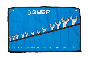 Набор рожковых гаечных ключей 6х32мм, 12шт Зубр ПРОФИ 27027-H12