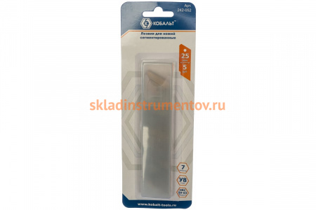 Лезвия сменные для ножей (25 мм; 7 сегментов) 5 шт. КОБАЛЬТ 242-052