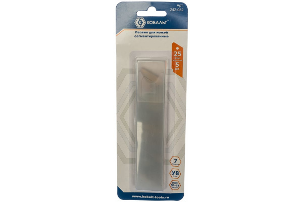 Лезвия сменные для ножей (25 мм; 7 сегментов) 5 шт. КОБАЛЬТ 242-052