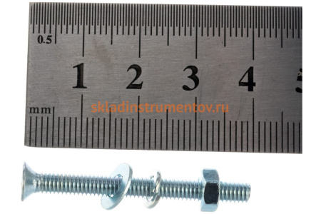 Винт ЗУБР DIN965 в комплекте с гайкой DIN934 15 шт. 303456-04-040