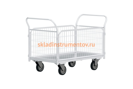 Тележка RUSKLAD платформенная с сетчатыми бортами, оцинкованная ТС Ц 5 (710х1210х200) d160мм Тележка RUSKLAD платформенная с сетчатыми бортами, оцинкованная ТС Ц 5 (710х1210х200) d160мм