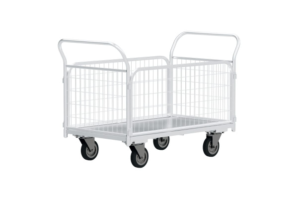 Тележка RUSKLAD платформенная с сетчатыми бортами, оцинкованная ТС Ц 5 (710х1210х200) d160мм Тележка RUSKLAD платформенная с сетчатыми бортами, оцинкованная ТС Ц 5 (710х1210х200) d160мм