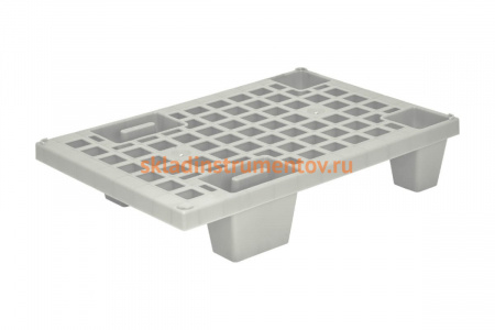 Перфорированный паллет на ножках, серый, 600х400х130 мм Тара.ру 15552