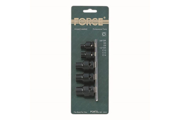 Набор ударных головок Е 3/8",1/2", 5 шт. FORCE 3063