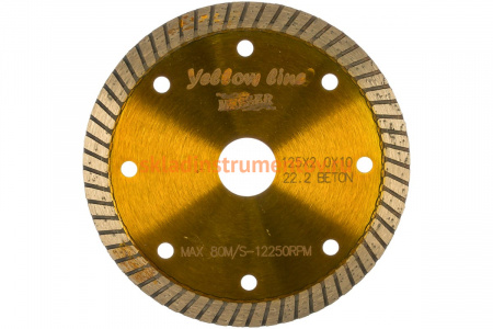Диск алмазный турбо YL по бетону 125D-2.0T-10W-22.2 MESSER 01-36-125