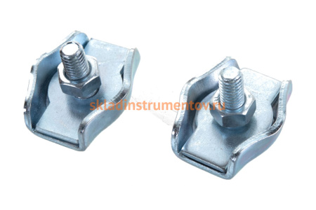 Зажим троса одинарный 2 шт. (6 мм; ТФ6) Зубр 4-304436-06 Зажим троса одинарный 2 шт. (6 мм; ТФ6) Зубр 4-304436-06