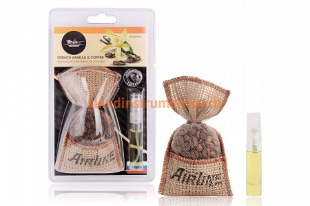 Ароматизатор Airline Кофе в мешочке со спреем, французская ваниль и кофе AFCO196