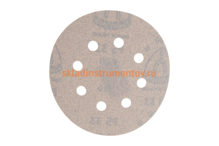 Круг шлифовальный на липучке для обработки красок, лаков и шпаклевок (125 мм; Р80; 8 отверстий) KLINGSPOR 147643