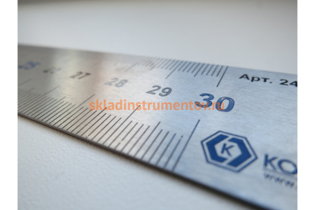 Линейка 300х28х0.7 мм, нерж.сталь КОБАЛЬТ 243-370