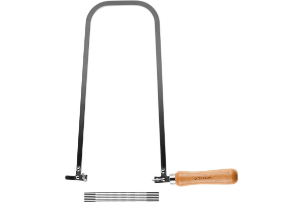 Набор Зубр Эксперт лобзик ручной хромированный с полотнами по дереву 130x300 мм 6 шт. 7 предметов 15270-H7