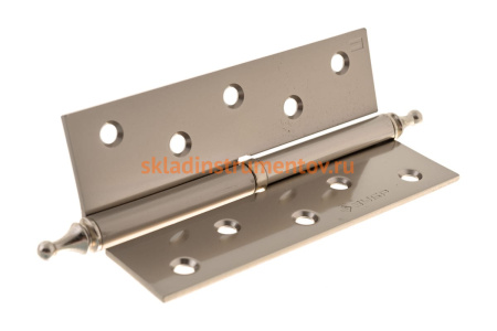 Дверная разъемная петля Зубр Эксперт 1 подшипник цвет матовая никель PN правая с крепежом 125x75x2.5 мм 2 шт. 37605-125-4R