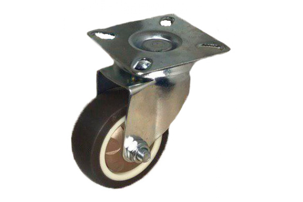 Колесо коричневая мягкая резина поворотное SCG93 75 мм MFK-TORG 7053075