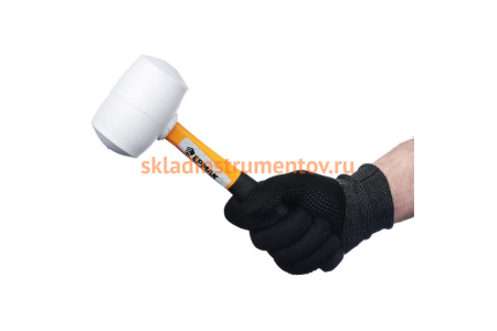 Киянка ЕРМАК белая резина, фибергласовая обрезиненная рукоятка 460гр 662-013