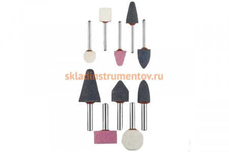 Набор абразивных мини-шарошек-насадок для дрелей (3,2/6 мм; 10 шт.) ЗУБР 35998-H10