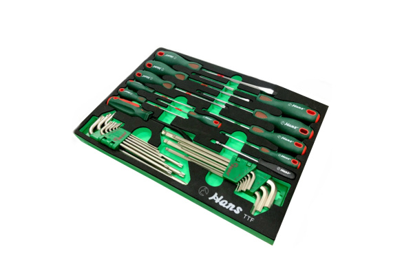 Ложемент отверток и Г-образных ключей Hans 30 предметов TTF-30U
