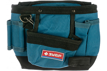 Сумка-пояс Зубр ЭКСПЕРТ одинарная, держатель для молотка, 9 карманов 38632