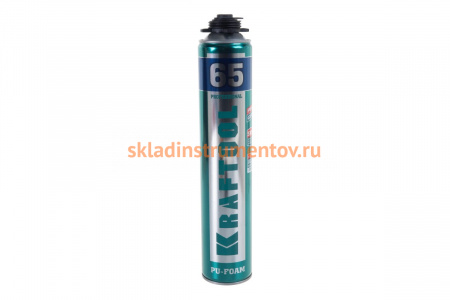 Профессиональная полиуретановая пена Kraftool KRAFTFLEX PROFI 65 для монтажного пистолета, всесезонная, SVS, 850 мл 41184_z01