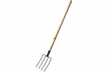 Навозные кованые вилы с черенком, 4 круглых зубца, 180х300x1330мм Grinda 39723