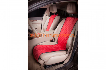 Накидки Airline Алькантара, передние 2 шт, красные ACS-F-04