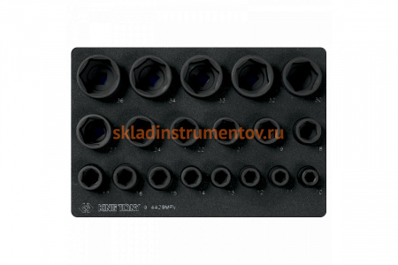 Набор торцевых головок ударных (19 шт; 1/2; 10-36 мм) KING TONY 9-4429MPV