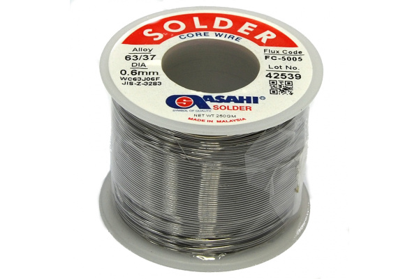 Припой (0.6 мм, 0.25 кг, Sn63/Pb37, FC5005 флюс RMA) ASAHI 00-00001434 Припой (0.6 мм, 0.25 кг, Sn63/Pb37, FC5005 флюс RMA) ASAHI 00-00001434
