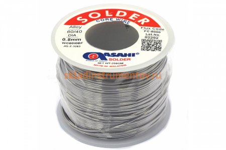 Припой (0.8 мм, 0.25 кг, Sn60/Pb40, FC5000 флюс RMA) ASAHI 00-00000065