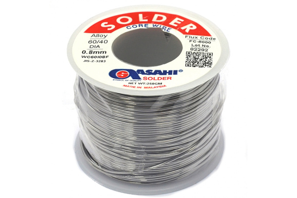 Припой (0.8 мм, 0.25 кг, Sn60/Pb40, FC5000 флюс RMA) ASAHI 00-00000065
