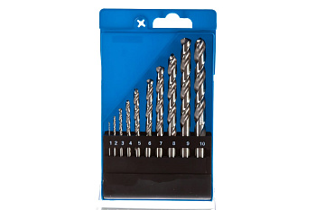 Набор сверл по металлу (10 шт., 1-10 мм, класс А, сталь Р6М5) Зубр 29625-H10