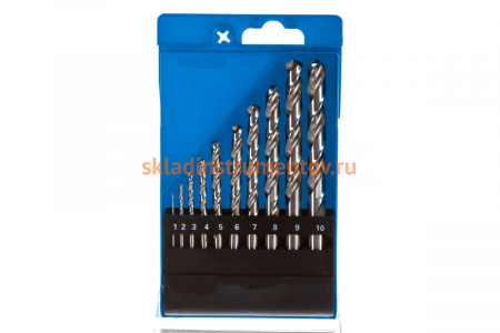 Набор сверл по металлу (10 шт., 1-10 мм, класс А, сталь Р6М5) Зубр 29625-H10
