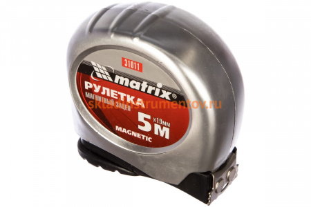 Рулетка Magnetic, 5 м х 19 мм, MATRIX 31011