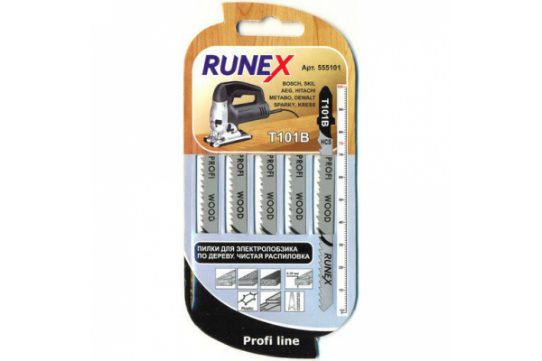 Пилки 100x75 мм, чистый распил, Т101В, 5 шт. Runex 555101