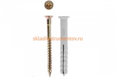 Дюбель-гвоздь полипропиленовый с потайным бортиком 8 шт. (6х40 мм; ТФ6) Зубр 4-301346-06-040