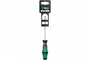 Шлицевая отвертка WERA 335 SB SL 3,5x0,6x100 мм, на подвесе WE-100042