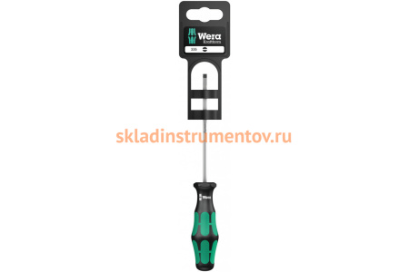 Шлицевая отвертка WERA 335 SB SL 3,5x0,6x100 мм, на подвесе WE-100042