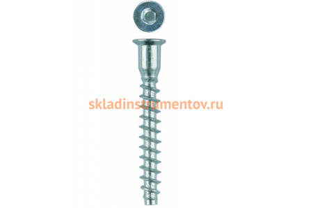 Винт-конфирмат Зубр оцинкованный, шестигранный шлиц, 7х70 мм, 1800 шт. 4-308050-70-070