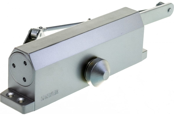 Дверной доводчик для дверей массой до 100 кг STAYER цвет серебро 37915-100