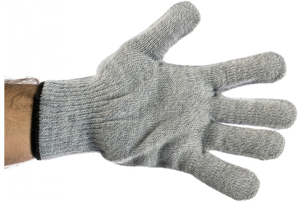 Трикотажные перчатки СИБРТЕХ, акрил, цвет серое мулине, оверлок, 68654 Трикотажные перчатки СИБРТЕХ, акрил, цвет серое мулине, оверлок, 68654