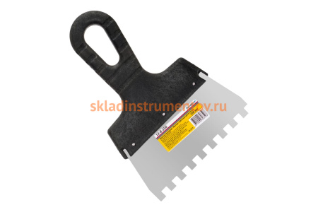 Фасадный зубчатый шпатель (нержавеющая сталь, 150мм, зуб.8x8мм) РемоКолор Мастер 12-8-150