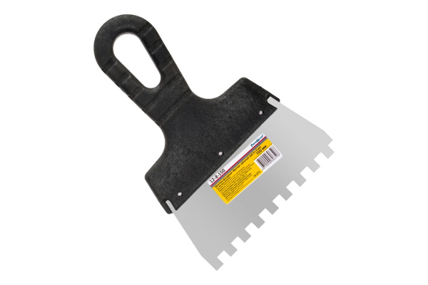 Фасадный зубчатый шпатель (нержавеющая сталь, 150мм, зуб.8x8мм) РемоКолор Мастер 12-8-150