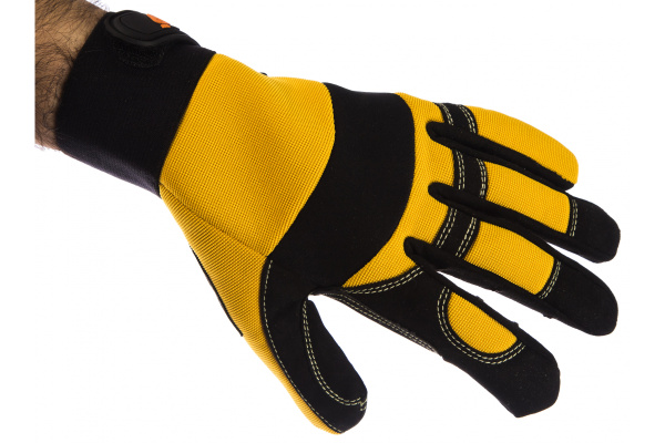 Защитные перчатки от вибрации Jeta Safety черно-желтые JAV01-9/L